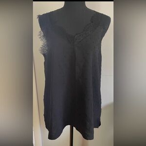 Black Light Weight Tank with Decorative Touches